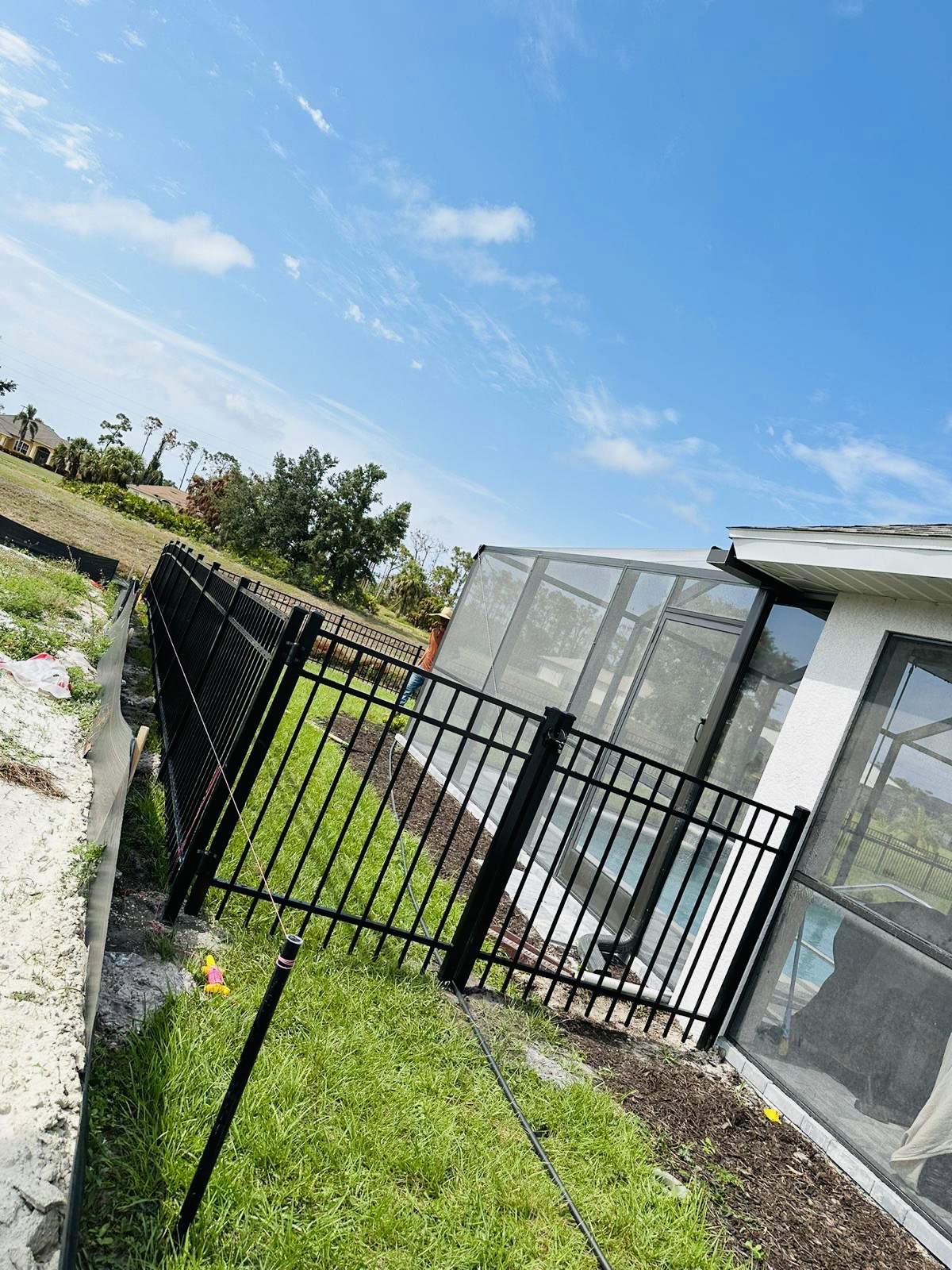 Black aluminum fence project